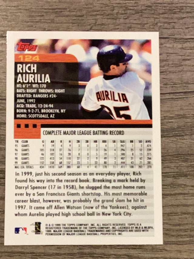 Rich Aurilia San Francisco Giants MLB 2000 Topps 124 Topps