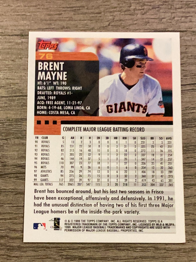 Brent Mayne San Francisco Giants MLB 2000 Topps 76 Topps