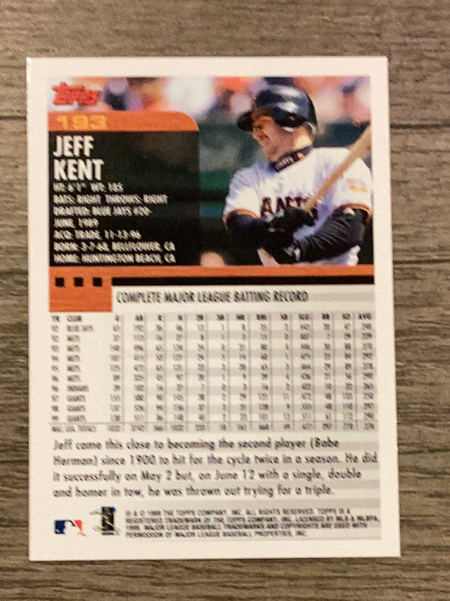 Jeff Kent San Francisco Giants MLB 2000 Topps 193 Topps