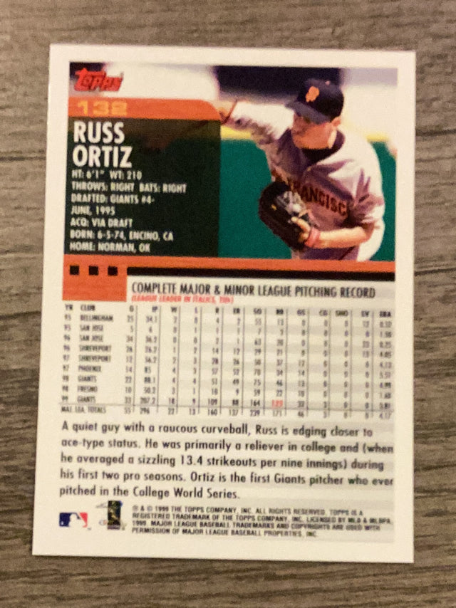 Russ Ortiz San Francisco Giants MLB 2000 Topps 132 Topps