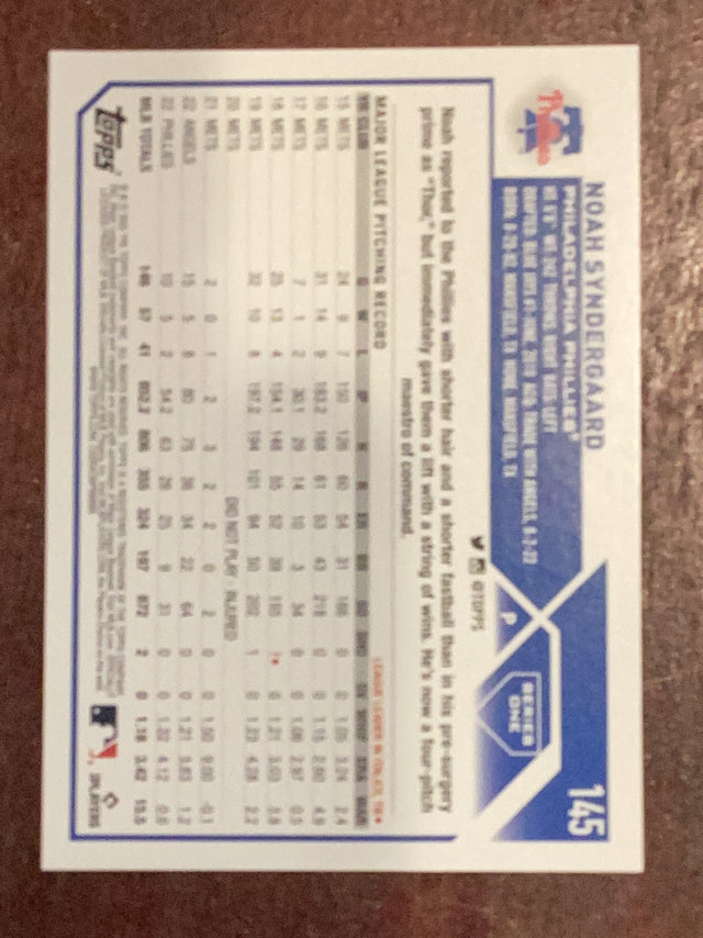 Noah Syndergaard Philadelphia Phillies MLB 2023 Topps 145 Topps