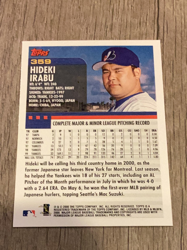 Hideki Irabu Montreal Expos MLB 2000 Topps 359 Topps