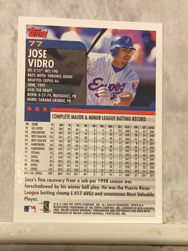 Jose Vidro Montreal Expos MLB 2000 Topps 77 Topps