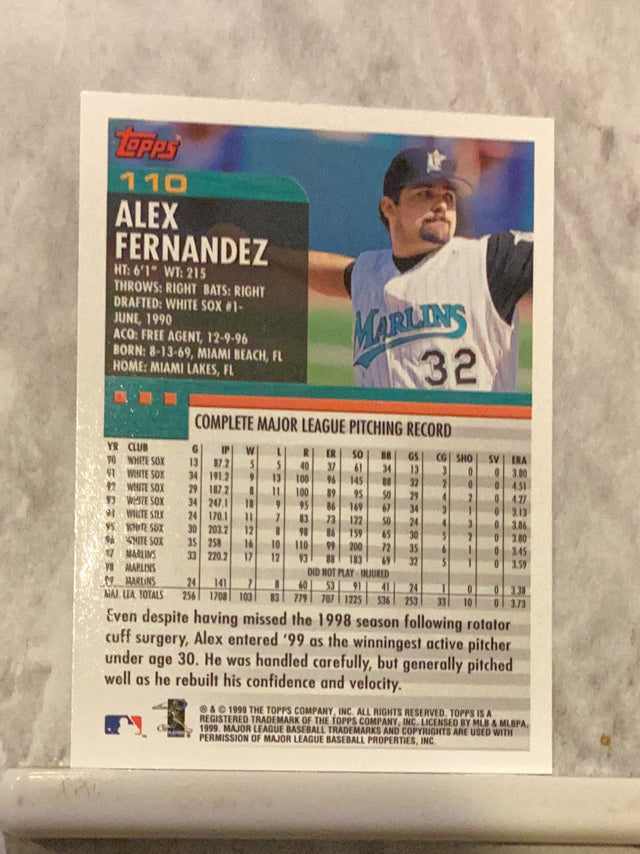 Alex Fernandez Florida Marlins MLB 2000 Topps - Limited 110 Topps
