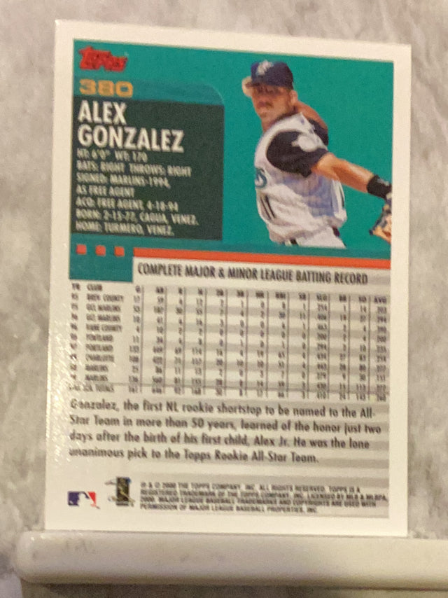 Alex Gonzalez Florida Marlins MLB 2000 Topps 380 ASR Topps