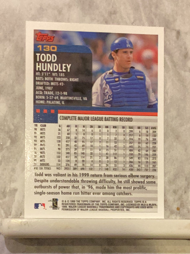 Todd Hundley Los Angeles Dodgers MLB 2000 Topps 130 Topps