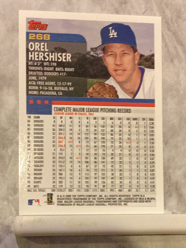 Orel Hershiser Los Angeles Dodgers MLB 2000 Topps 268 Topps