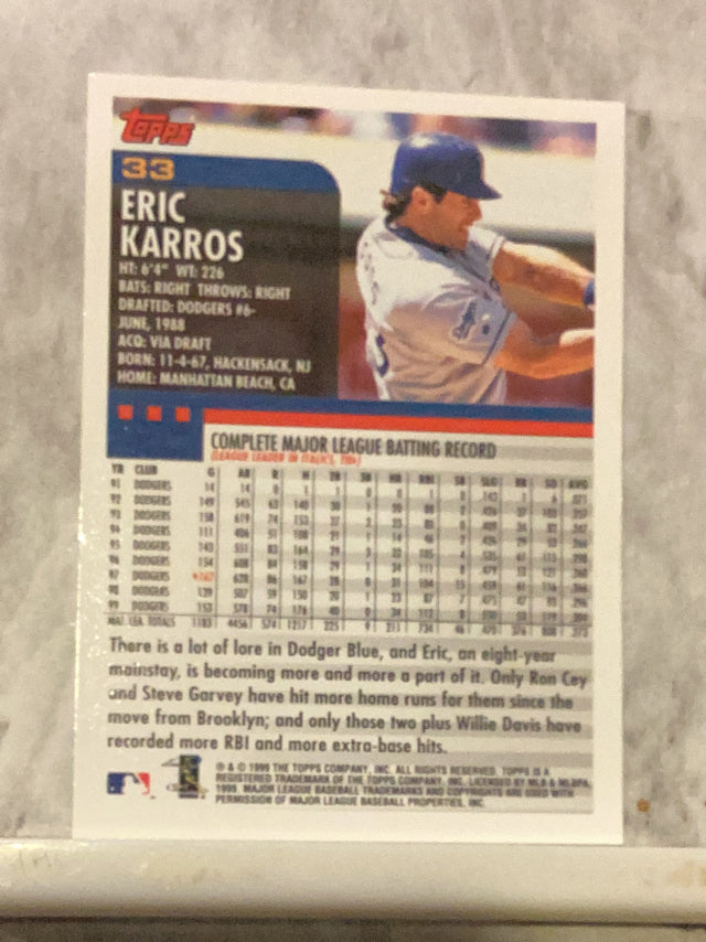 Eric Karros Los Angeles Dodgers MLB 2000 Topps 33 Topps