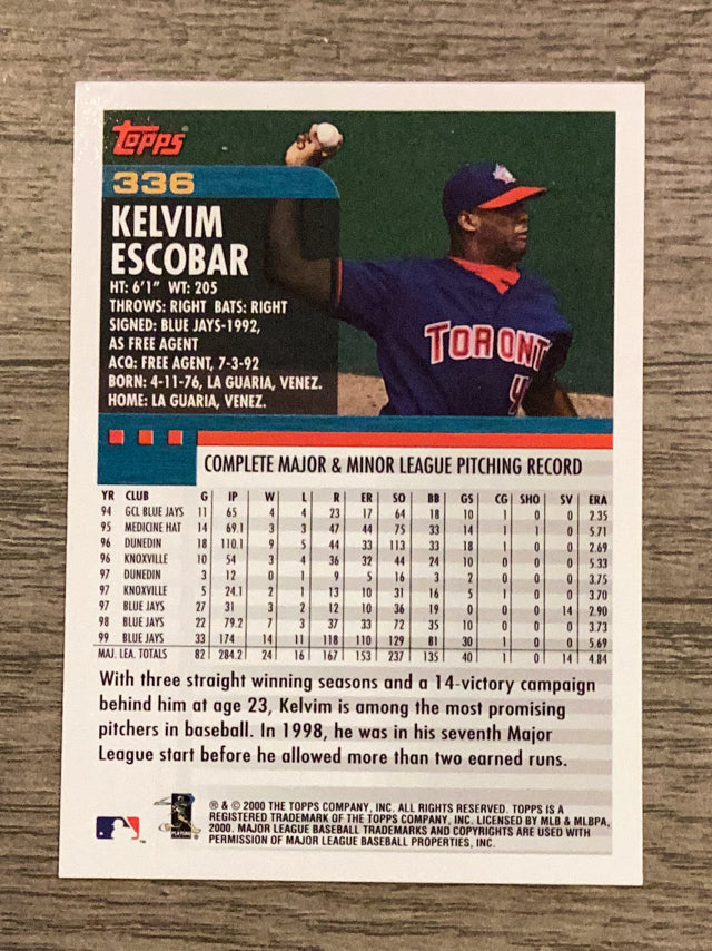 Kelvim Escobar Toronto Blue Jays MLB 2000 Topps 336 Topps