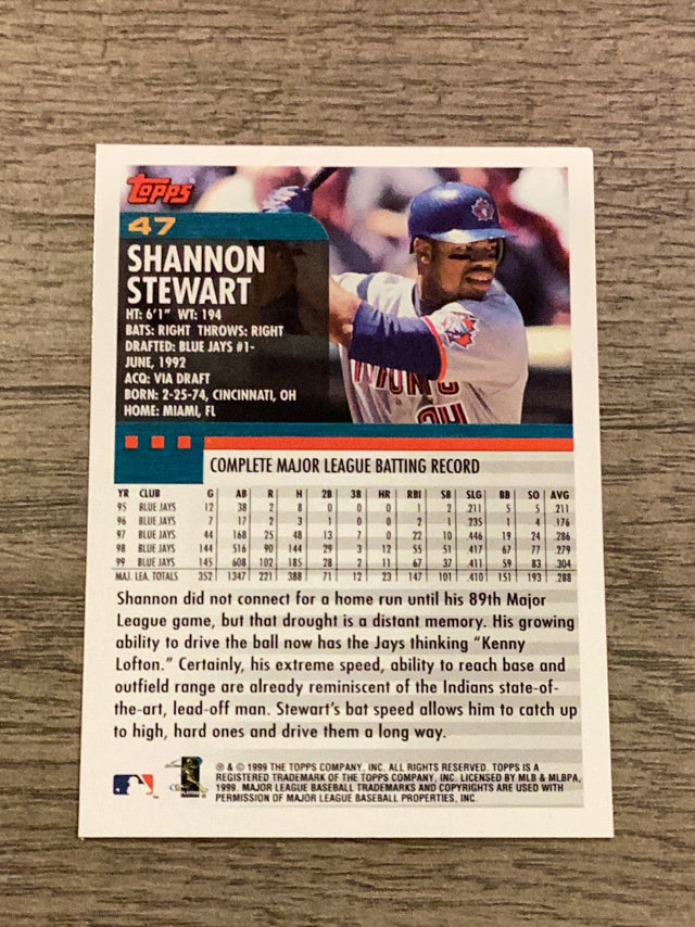 Shannon Stewart Toronto Blue Jays MLB 2000 Topps 47 Topps