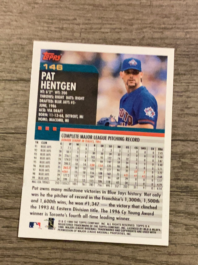 Pat Hentgen Toronto Blue Jays MLB 2000 Topps 146 Topps