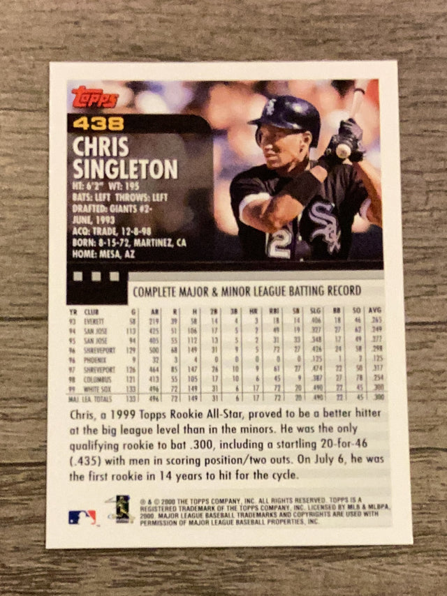 Chris Singleton Chicago White Sox MLB 2000 Topps 438 ASR Topps