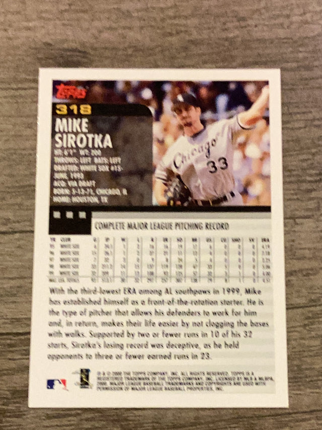 Mike Sirotka Chicago White Sox MLB 2000 Topps 318 Topps