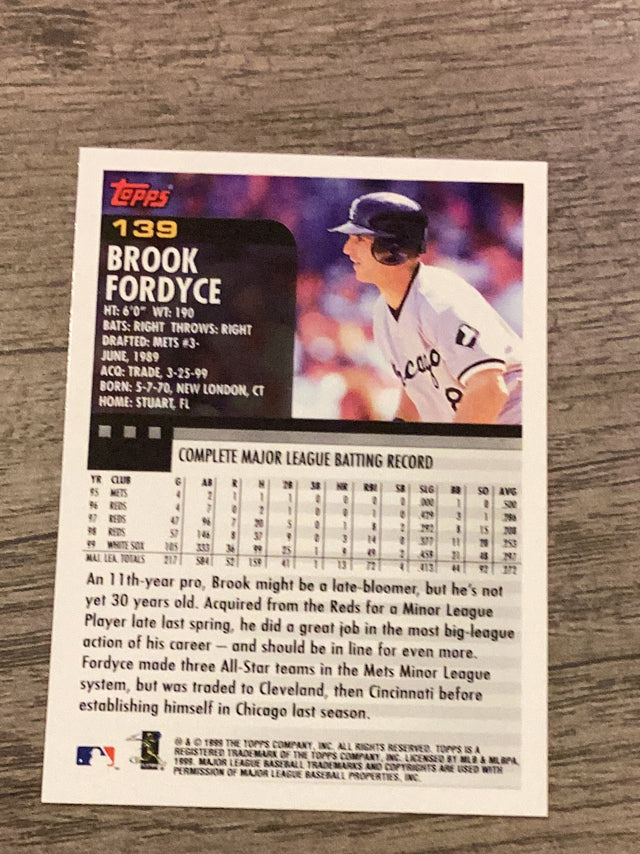 Brook Fordyce Chicago White Sox MLB 2000 Topps 139 Topps