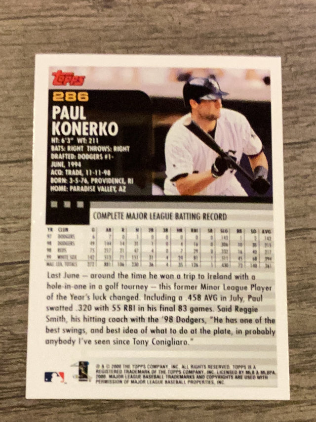 Paul Konerko Chicago White Sox MLB 2000 Topps 286 Topps