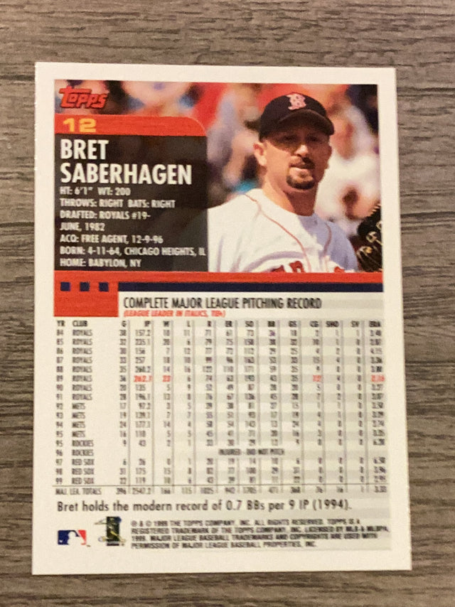 Bret Saberhagen Boston Red Sox MLB 2000 Topps 12 Topps