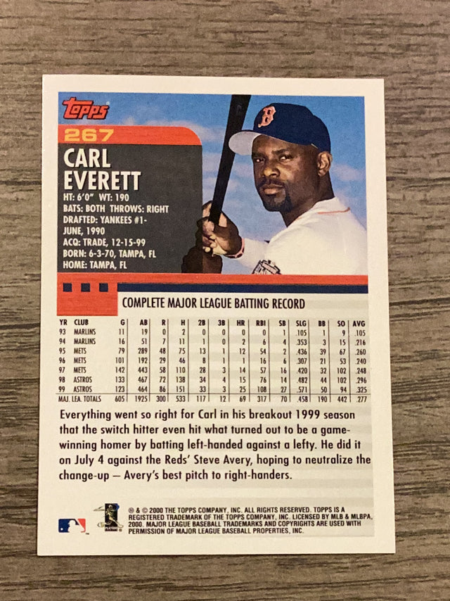 Carl Everett Boston Red Sox MLB 2000 Topps 267 Topps