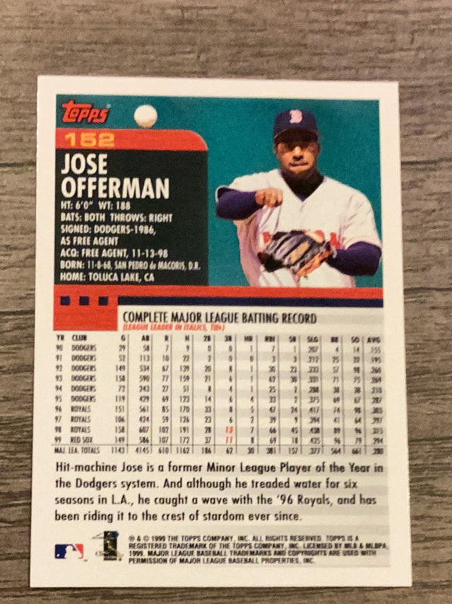 Jose Offerman Boston Red Sox MLB 2000 Topps 152 Topps