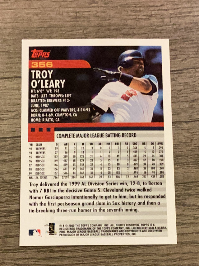 Troy O'Leary Boston Red Sox MLB 2000 Topps 356 Topps