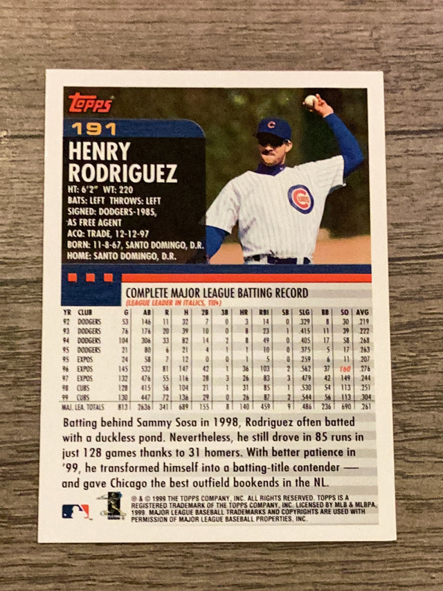 Henry Rodriguez Chicago Cubs MLB 2000 Topps 191 Topps