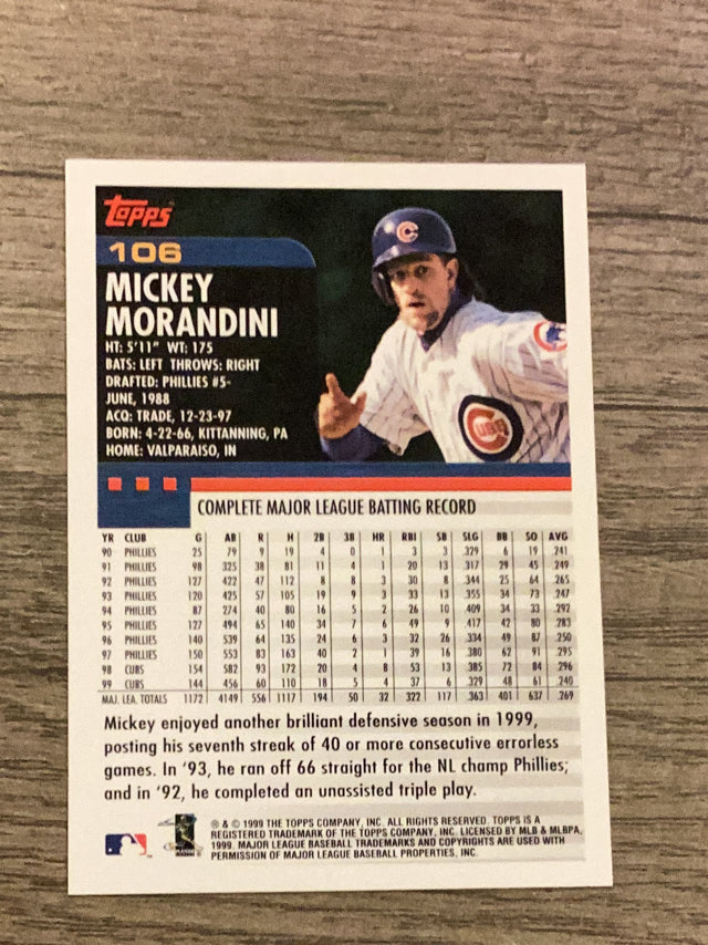 Mickey Morandini Chicago Cubs MLB 2000 Topps 106 Topps