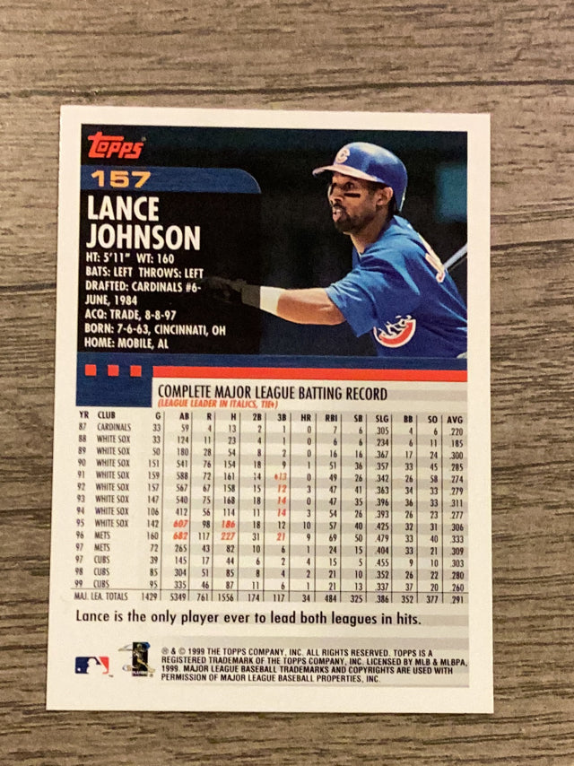 Lance Johnson Chicago Cubs MLB 2000 Topps 157 Topps