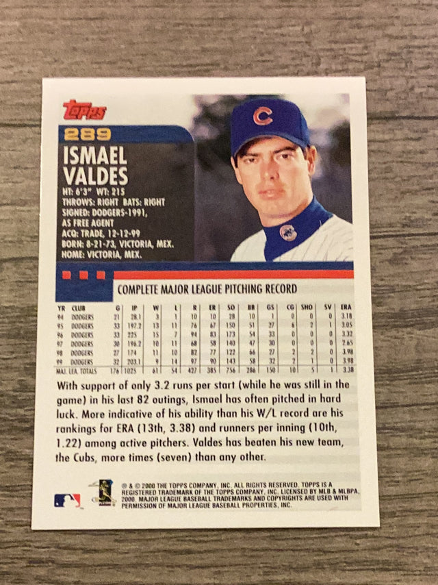 Ismael Valdes Chicago Cubs MLB 2000 Topps 289 Topps