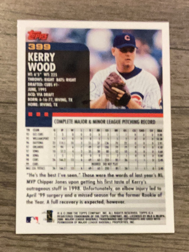 Kerry Wood Chicago Cubs MLB 2000 Topps 399 Topps