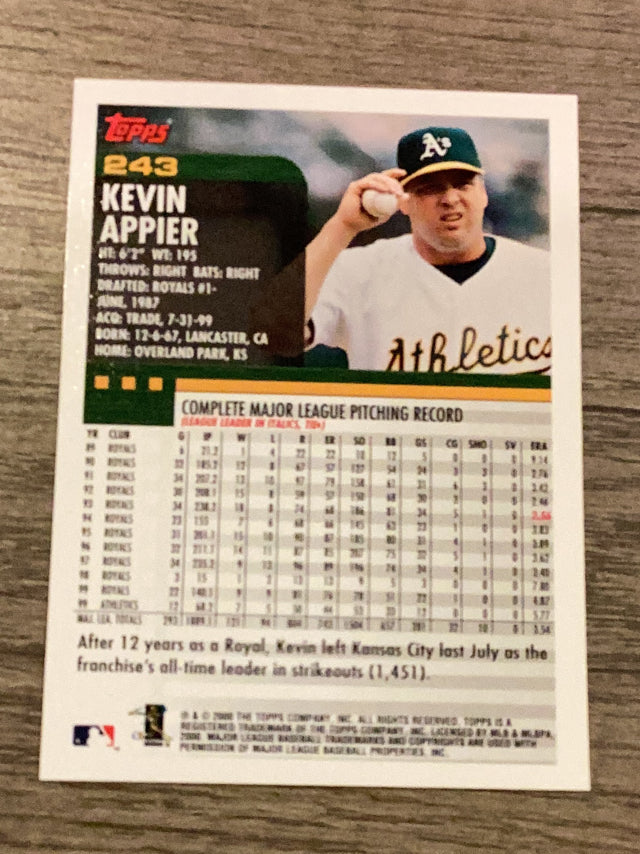 Kevin Appier Oakland Athletics MLB 2000 Topps 243 Topps