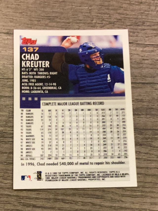 Chad Kreuter Kansas City Royals MLB 2000 Topps 137 Topps