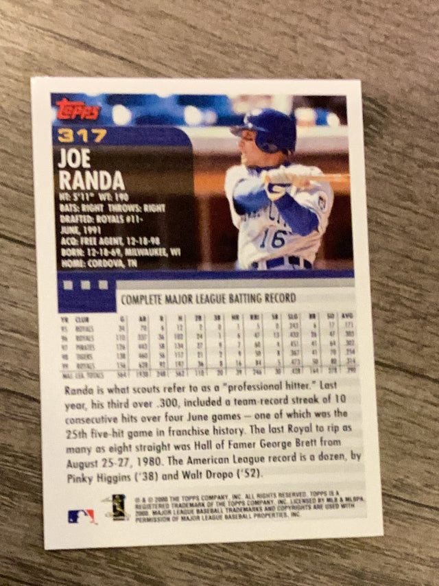 Joe Randa Kansas City Royals MLB 2000 Topps 317 Topps