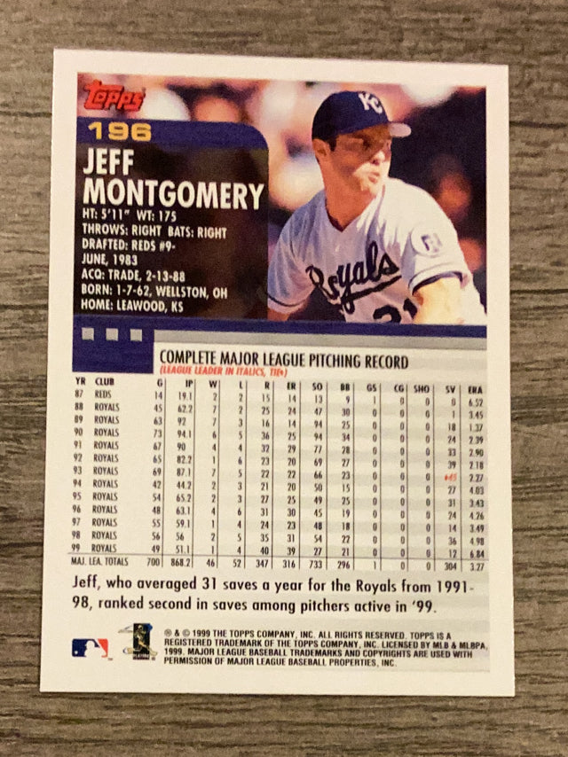 Jeff Montgomery Kansas City Royals MLB 2000 Topps 196 Topps