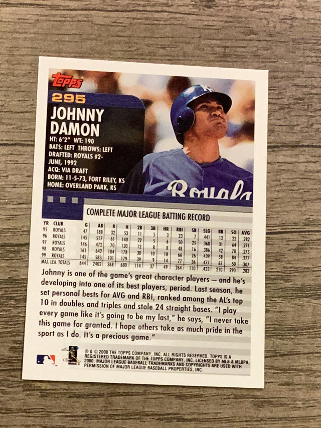 Johnny Damon Kansas City Royals MLB 2000 Topps 295 Topps