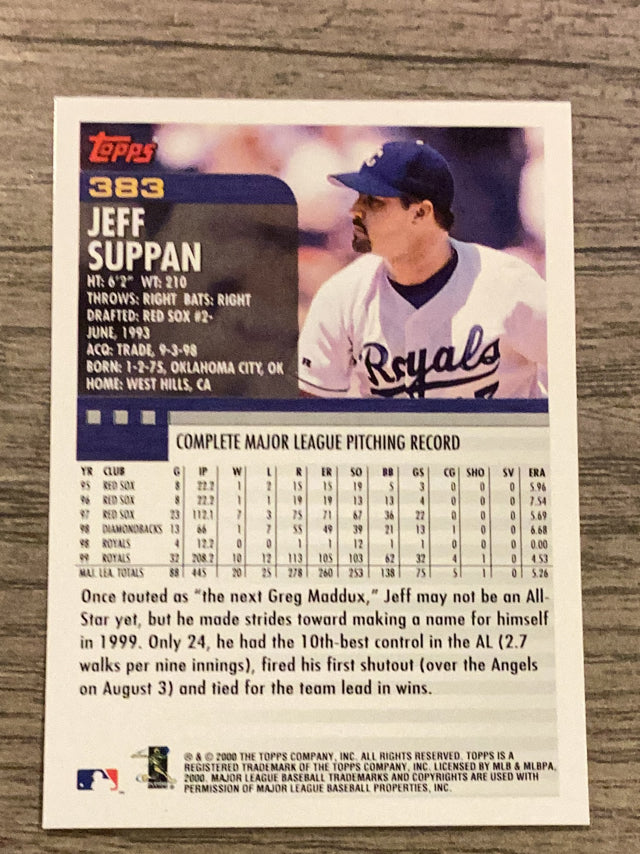 Jeff Suppan Kansas City Royals MLB 2000 Topps 383 Topps