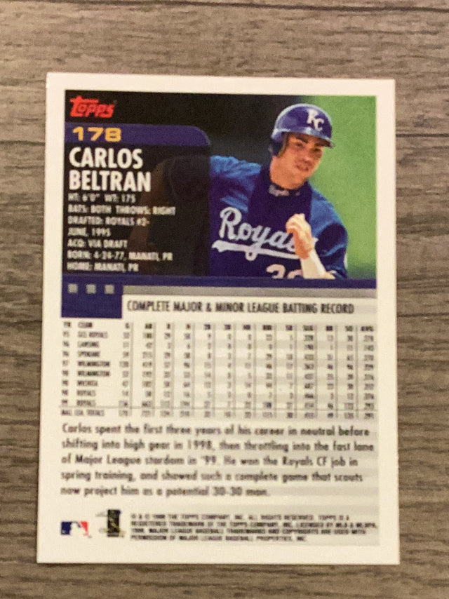 Carlos Beltran Kansas City Royals MLB 2000 Topps 178 ASR Topps