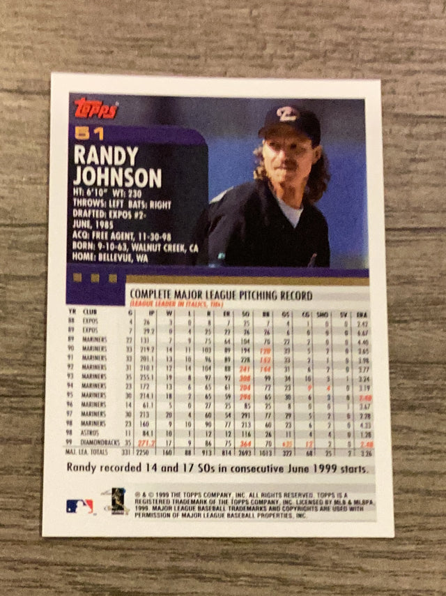 Randy Johnson Arizona Diamondbacks MLB 2000 Topps 51 Topps