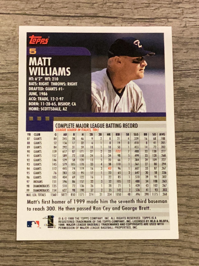 Matt Williams Arizona Diamondbacks MLB 2000 Topps 5 Topps