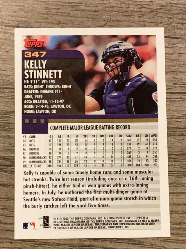 Kelly Stinnett Arizona Diamondbacks MLB 2000 Topps 347 Topps