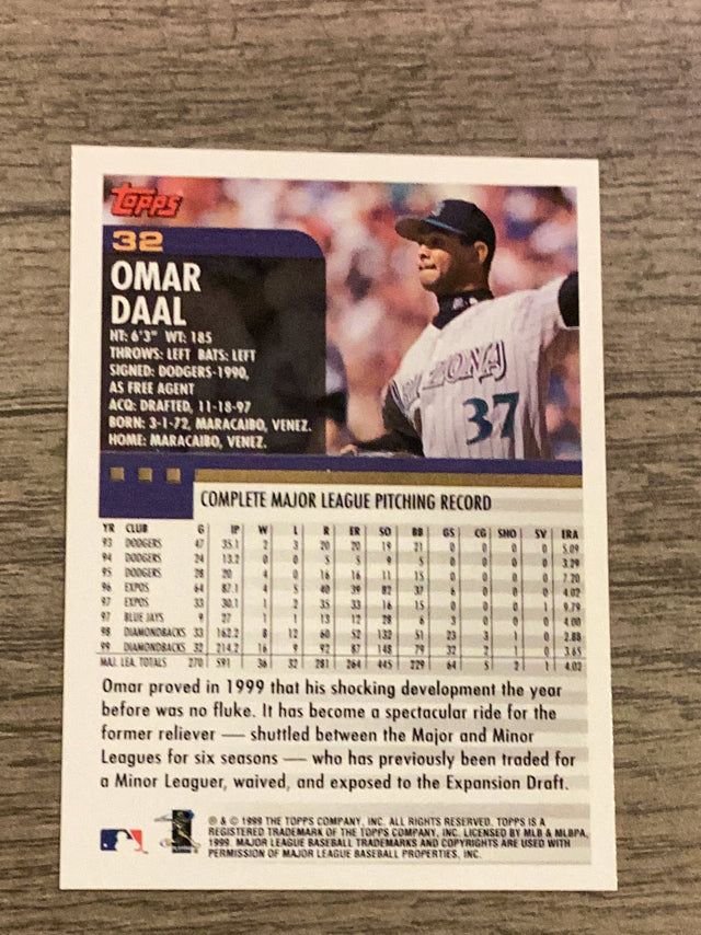 Omar Daal Arizona Diamondbacks MLB 2000 Topps 32 Topps