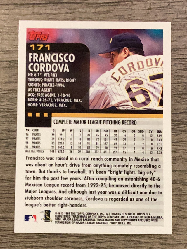Francisco Cordova Pittsburgh Pirates MLB 2000 Topps 171 Topps