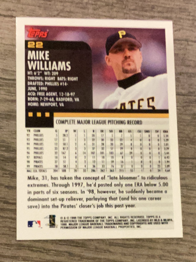 Mike Williams Pittsburgh Pirates MLB 2000 Topps 22 Topps