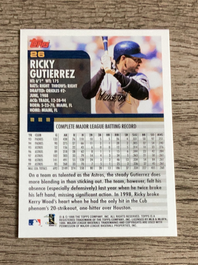 Ricky Gutierrez Houston Astros MLB 2000 Topps 26 Topps