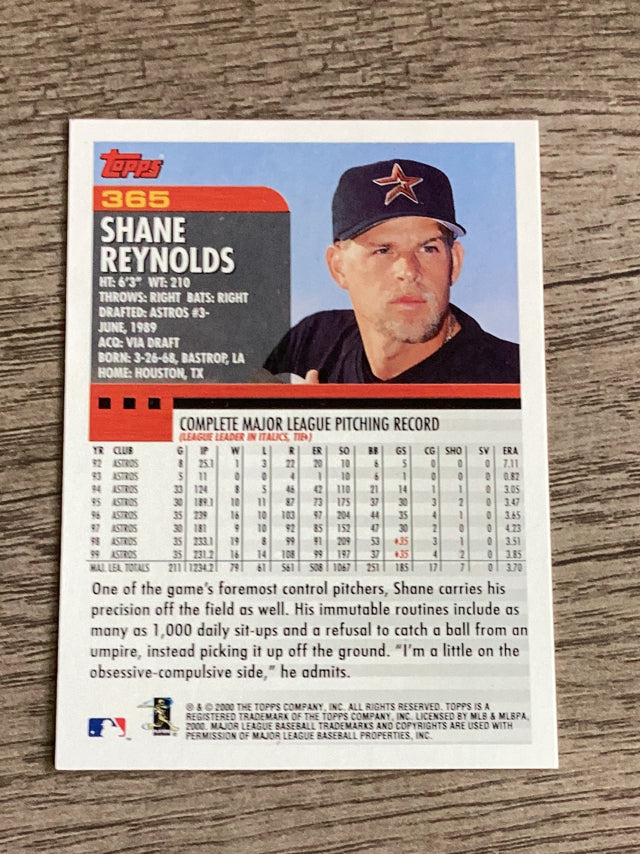 Shane Reynolds Houston Astros MLB 2000 Topps 365 Topps