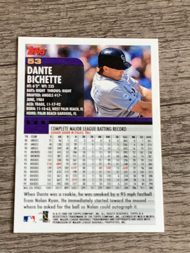 Dante Bichette Colorado Rockies MLB 2000 Topps 53 Topps