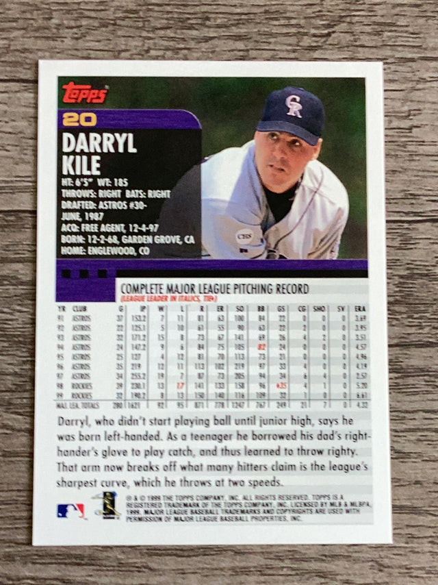 Darryl Kile Colorado Rockies MLB 2000 Topps 20 Topps