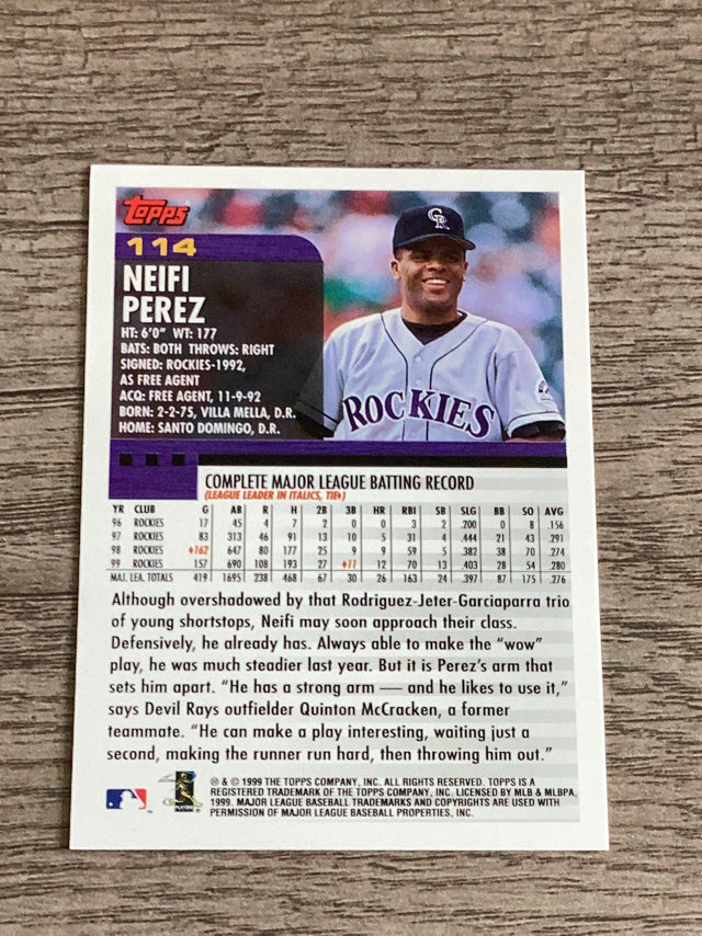 Neifi Perez Colorado Rockies MLB 2000 Topps 114 Topps