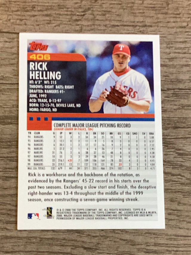 Rick Helling Texas Rangers MLB 2000 Topps 406 Topps