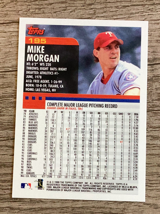 Mike Morgan Texas Rangers MLB 2000 Topps 195 Topps