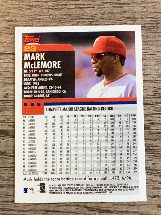 Mark McLemore Texas Rangers MLB 2000 Topps 23 Topps