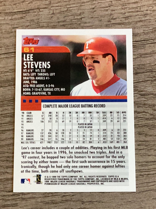 Lee Stevens Texas Rangers MLB 2000 Topps 61 Topps